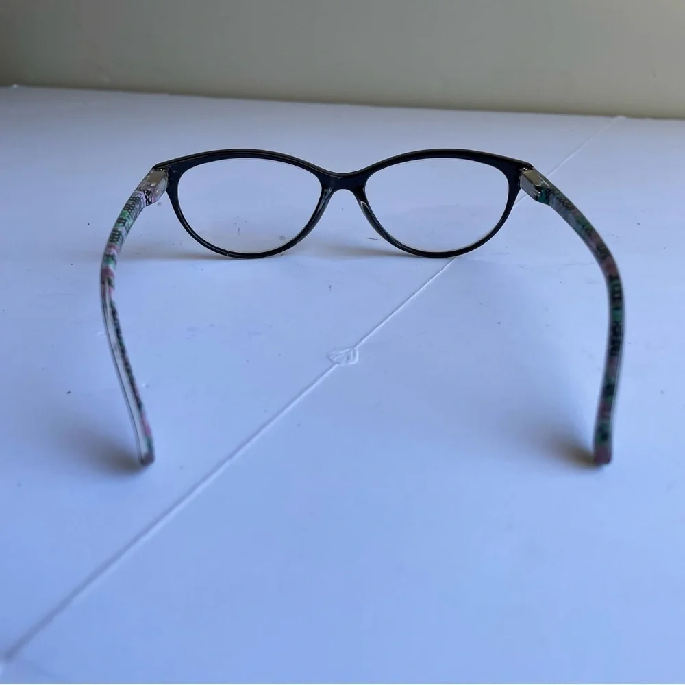 Lulu Guinness eyeglasses LR66 Black Floral Women’s Glasses Frames